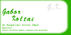 gabor koltai business card